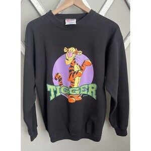 Vintage Hanes Heavyweight size M TIGGER Sweatshirt USA Winnie the Pooh - Black